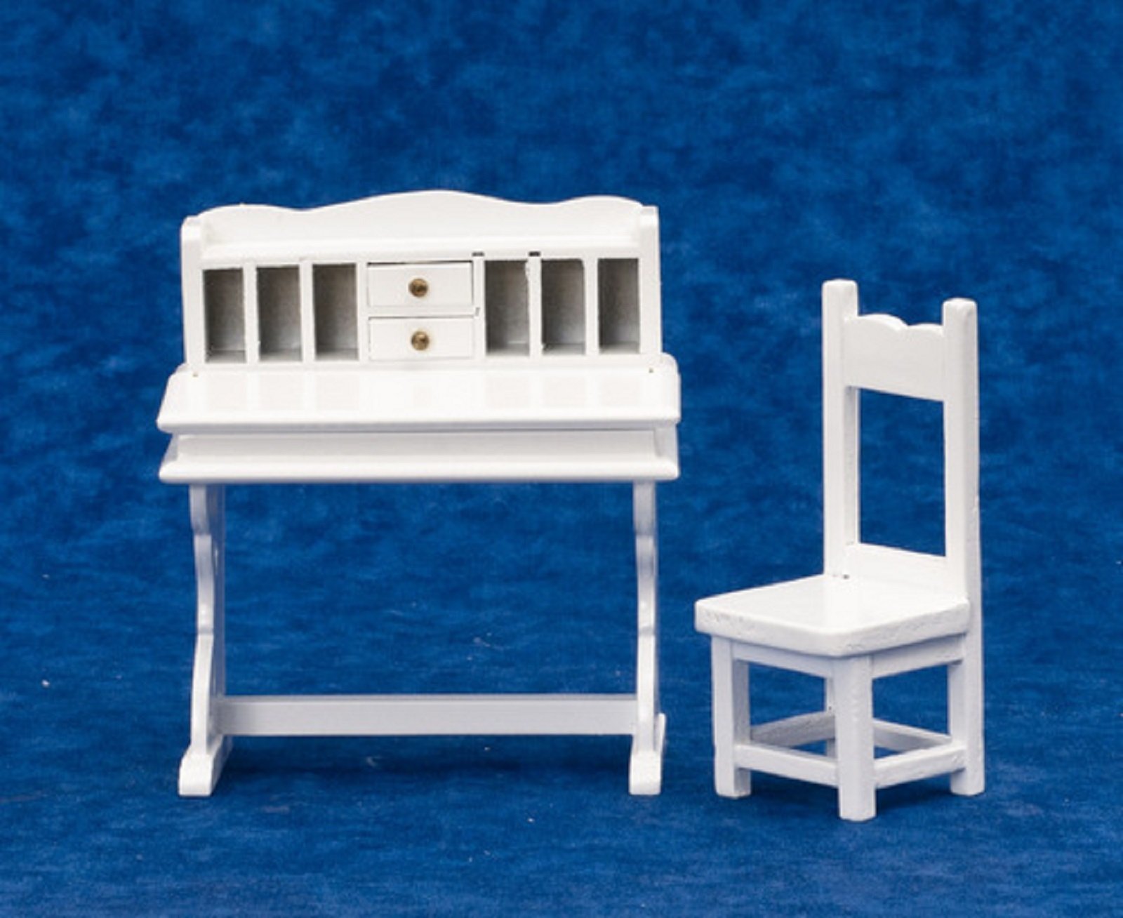 Escritorio Silla Oficina Miniatura Conjunto De Oficina Para Casa De Muñecas Melody Jane - Escritorio Con Ordenador Y Silla Giratoria Negra Decoración Casa Muñecas Detallada