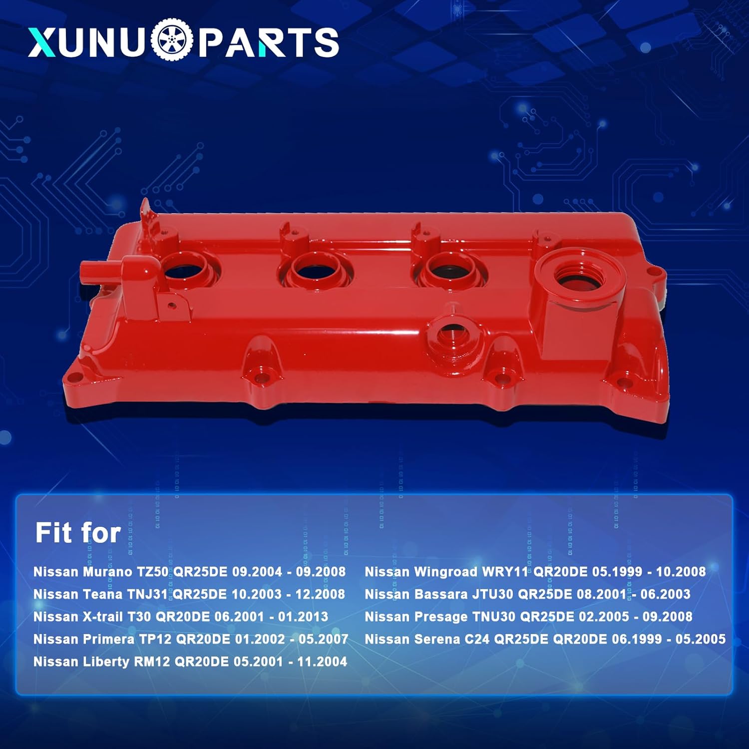 QR20DE Aluminum Valve Cover Compatible with Nissan Murano TZ50 QR25DE Replace# 132648H300 132648H301