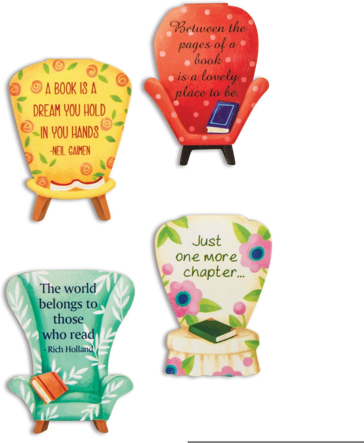 Dicksons Cozy Colorful Chair Chapter Book 2.5 x 2 Vinyl Decorative Magnetic Bookmark Pack of 6
