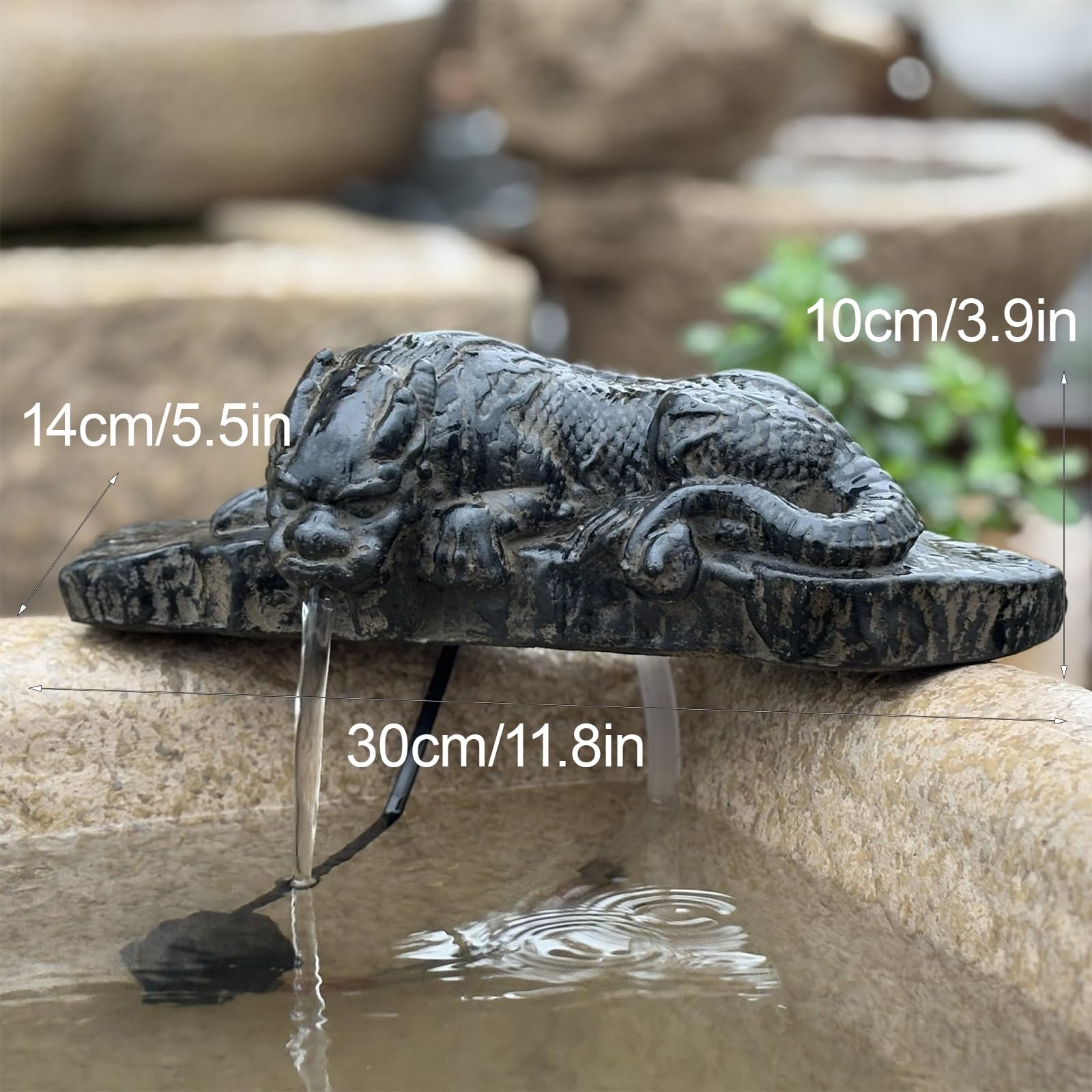 Cracheurs d'étang, Fontaines pour bassins d'animaux, Décoration d'étang Peinte à la Main, Sujet Cracheur pour Donner Vie à Votre Bassin de Jardin