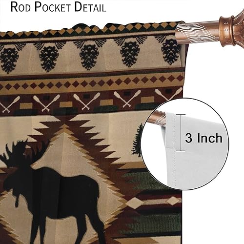 Miniatura 6 de Cortina rústica de alce y ciervo, estilo rústico retro, estilo campestre, árbol de alce, cortina para ventanas de cocina, dormitorio, sala de estar,
