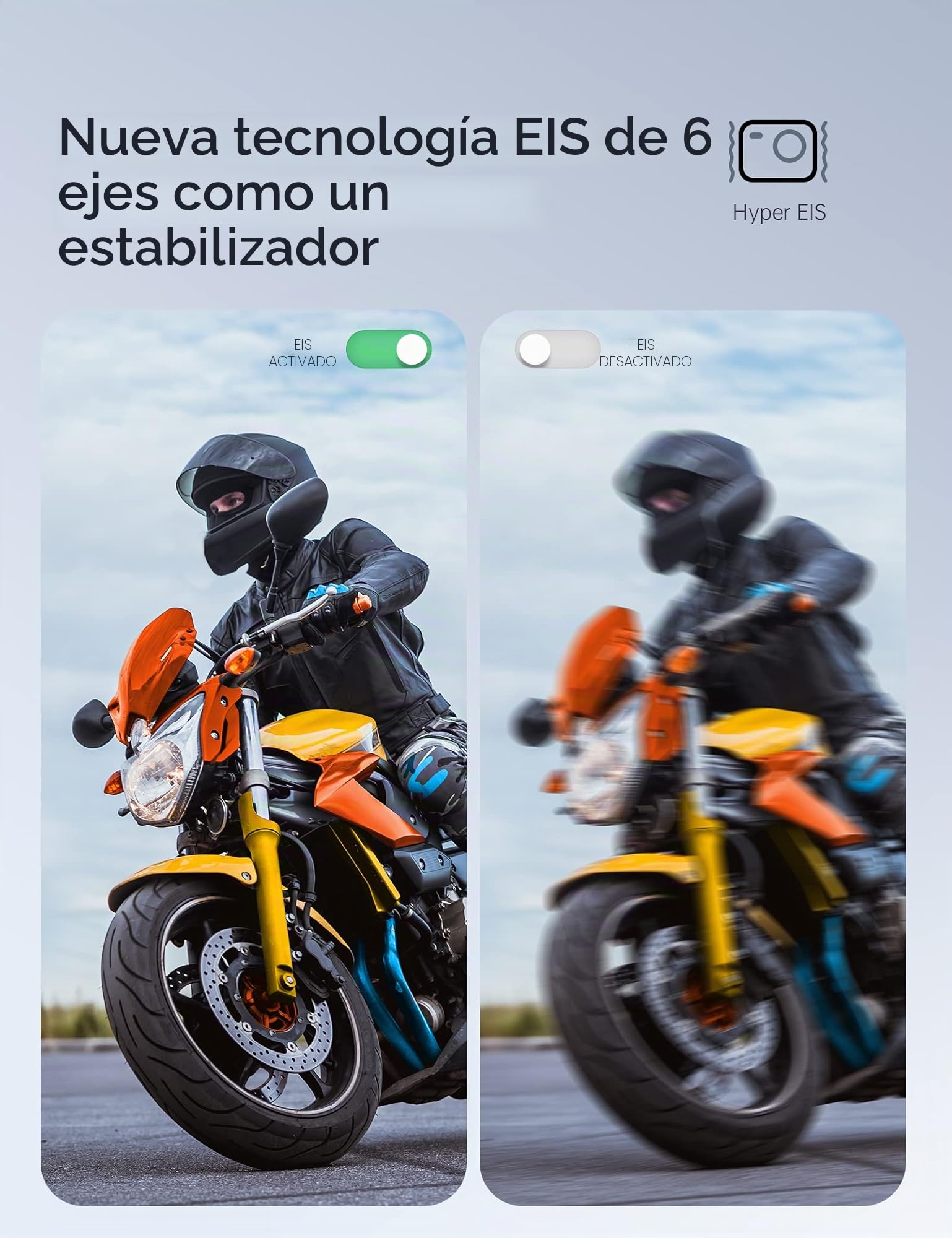 WOLFANG Cámara Deportiva GA400 4k 60FPS 24MP, 8M Barebones Cámara Deportiva con Pantalla Táctil Resistente al Agua 40m Cámara Subacuática WiFi PCcam Videocámara EIS Shakeproof Cámara de Casco