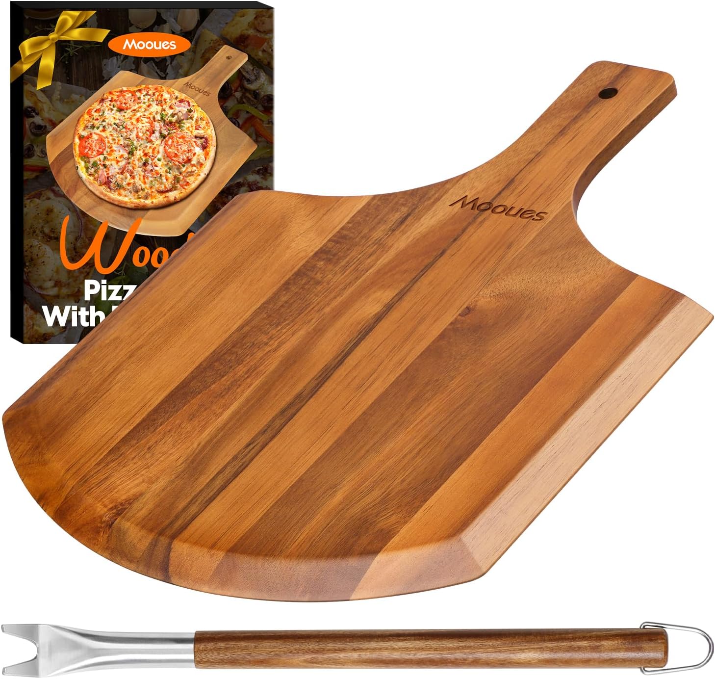 12 Inch Natural Wooden Pizza Peel (Wooden Pizza Peel 12"(W) x 14"(H)) Thumbnail