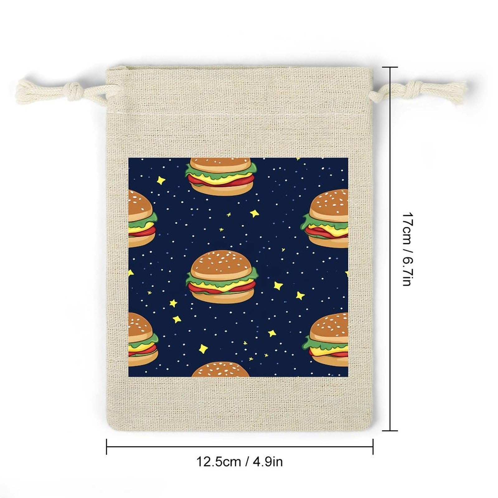 Cosmic Hamburger 8 Pack Small Gift Bags Cotton And Linen Drawstring Pockets Sachet Bag for Party Home Supplies