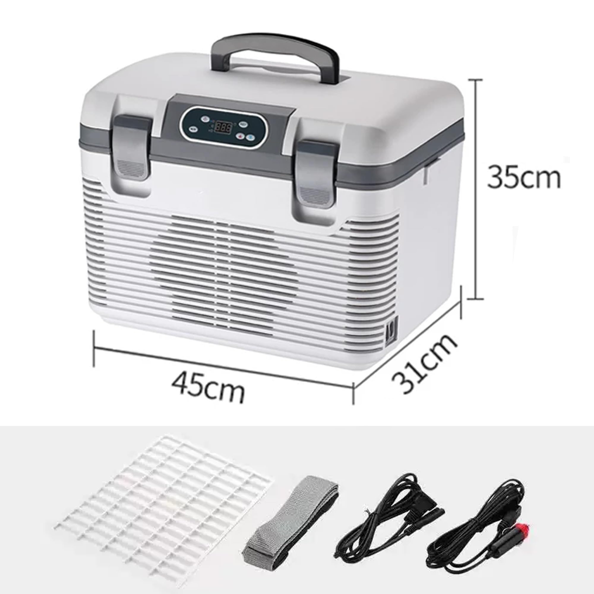 Frigo Portatile 19L 12V/24V, Freddo Caldo Per Camion Casa Auto | Raffreddamento e riscaldamento a doppio nucleo, -10°C/+65°C, 35 dB: ideale per auto, campeggio e casa(24V+220V)
