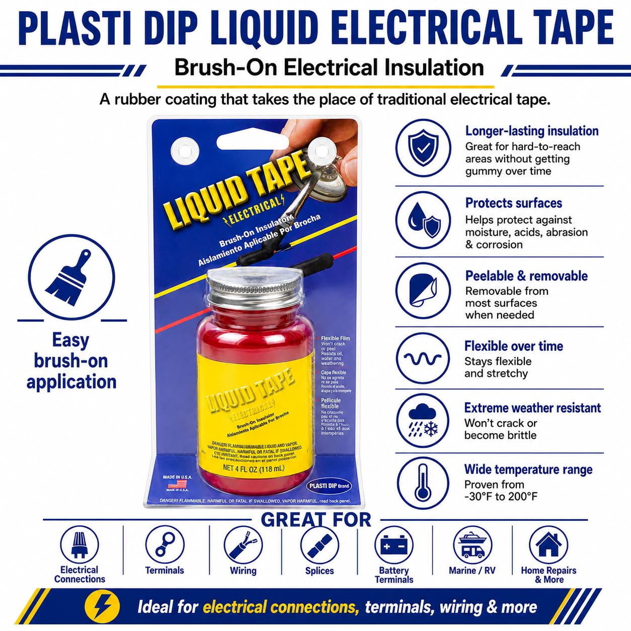 Plastidip Aislante eléctrico líquido (Electrical) Rojo