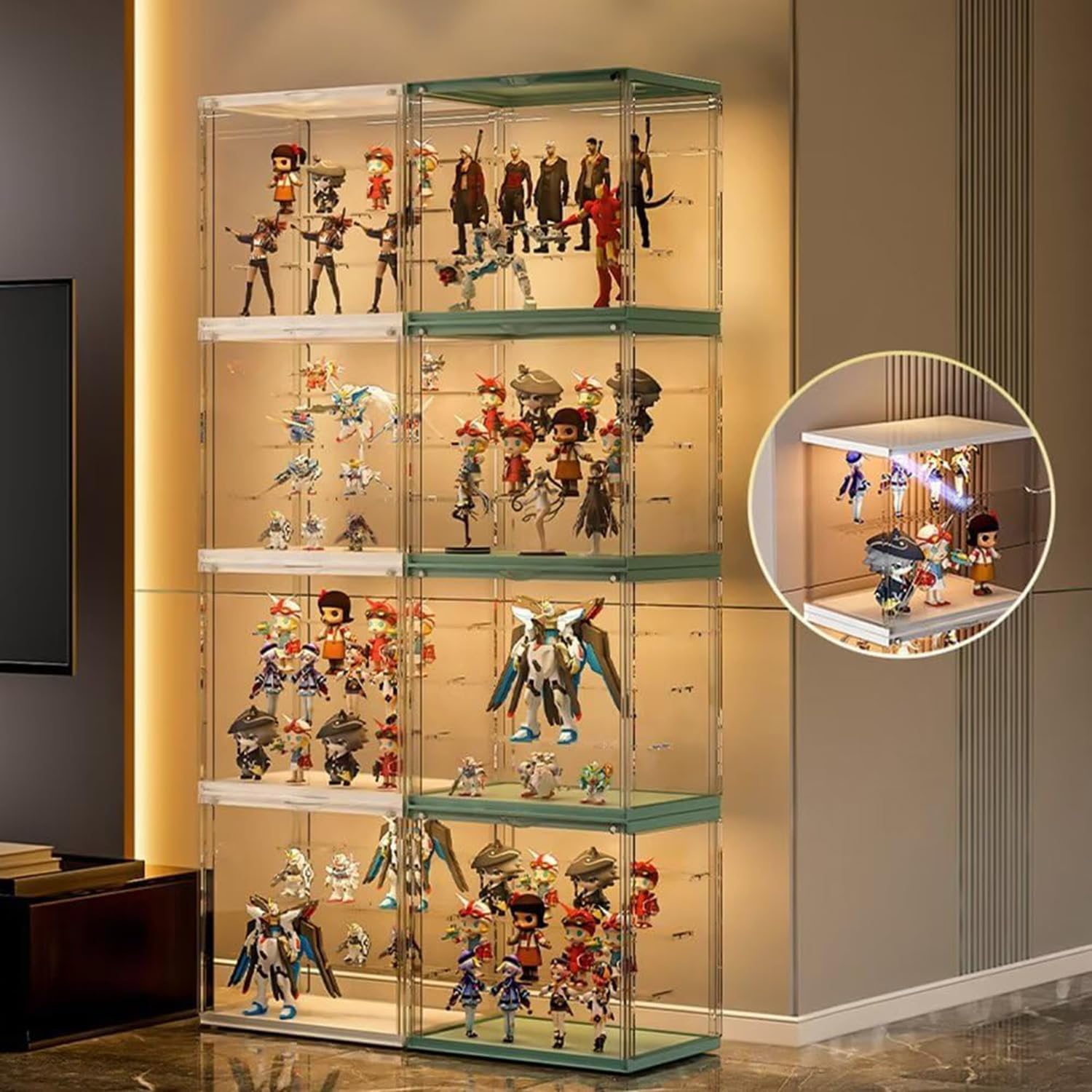 ほぼ新品！コレクション棚　　コレクションケース コレクションケース単品 幅80×奥行45×高さ180cm サラ80 ハイタイプ