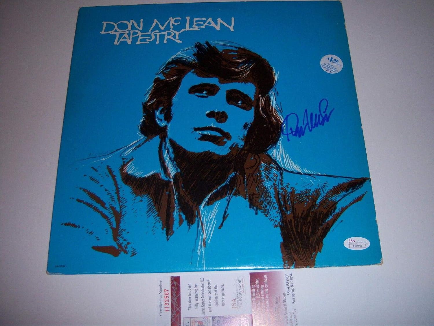 Don Mclean Tapestry coa Signed Lp Record Album JSA Certified Music