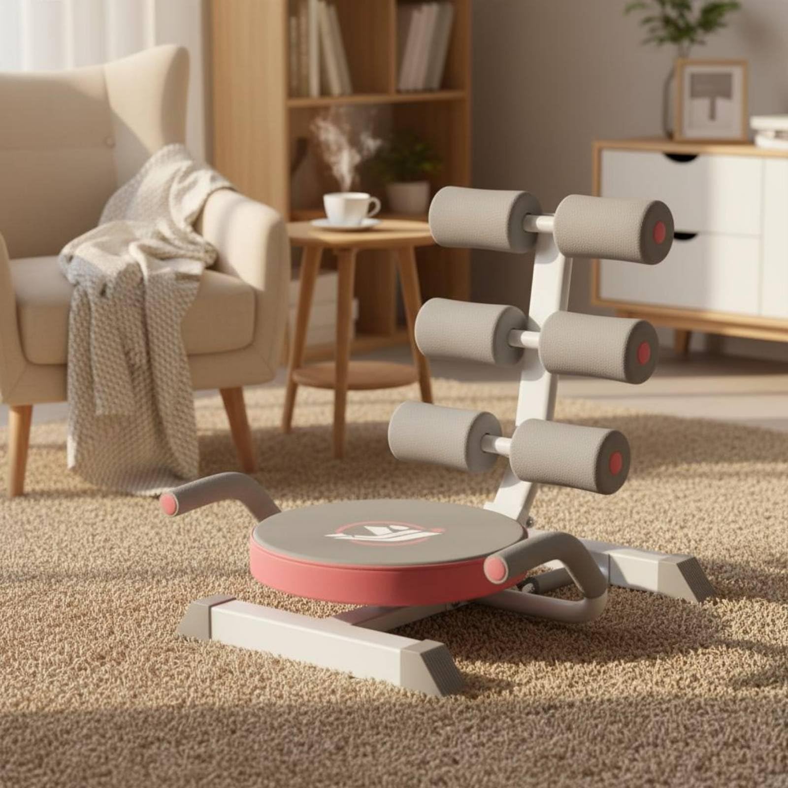 Qianly Allenatore Addominali Pieghevole Facile da Usare Attrezzo Fitness Basso Impatto Attrezzatura Sportiva per Casa