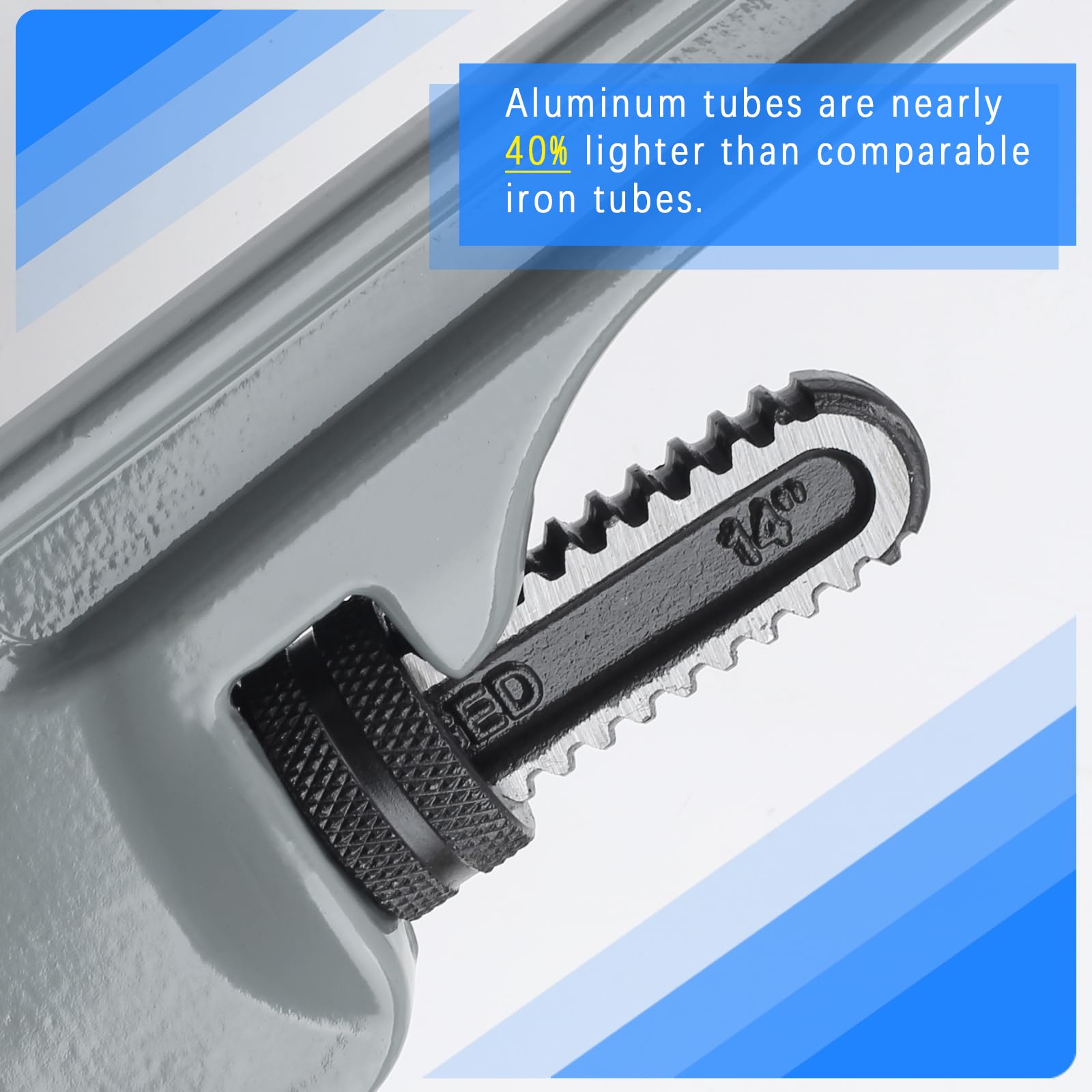 3-teiliges Aluminium-Rohrzangen-Set, 25,4 cm, 35,6 cm, 45,7 cm, robustes, verstellbares Sanitärschlüssel-Set