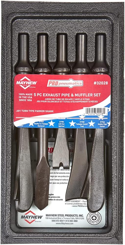 Mayhew Steel Products, Inc. MAY32028 Pneumatic Exhaust Pipe and Muffler Set, 5-Piece Set, Multi,One Size : Automotive