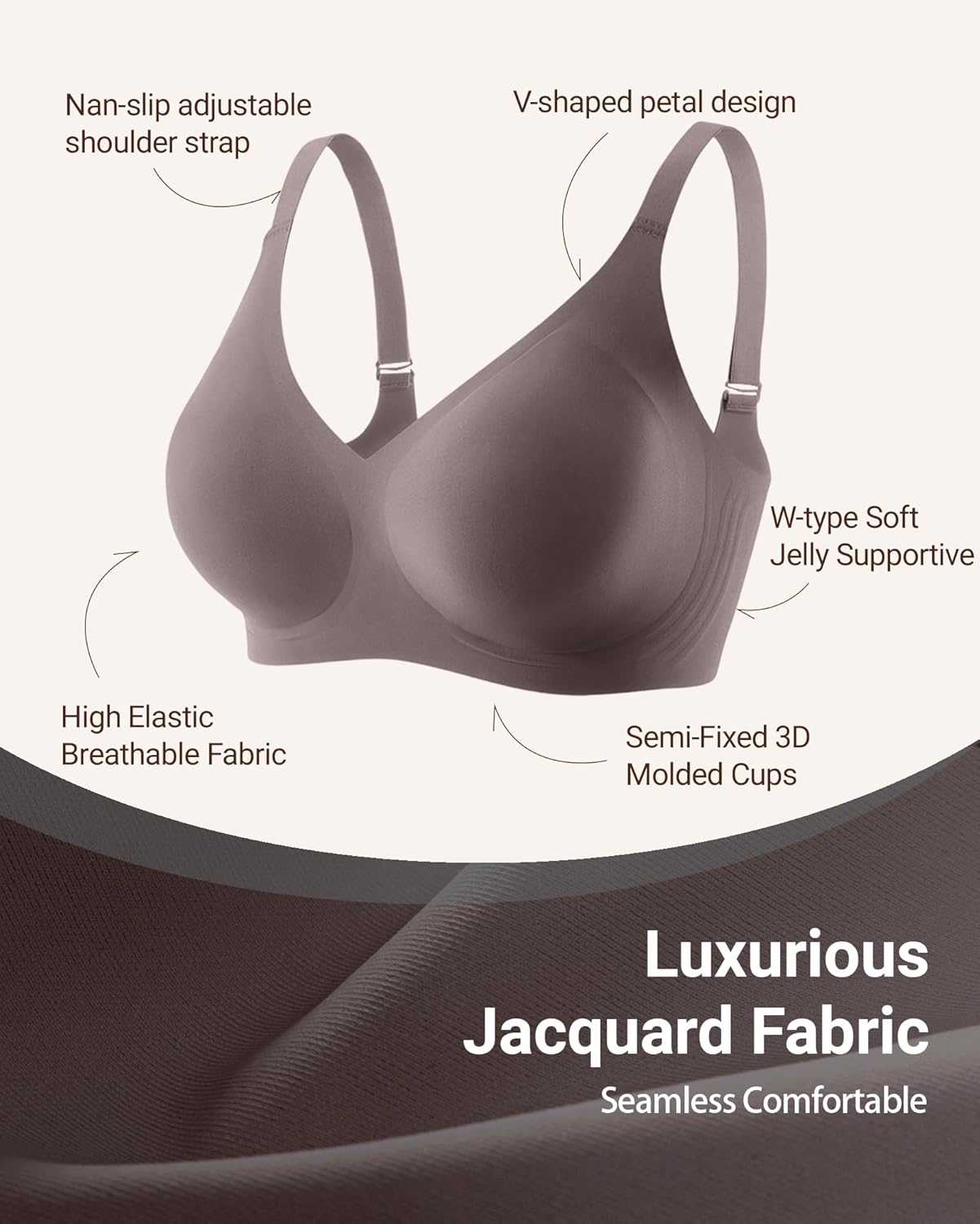 Gailife Smooth Wireless Jelly Bras for Women No Underwire Seamless Push Up Bra Full Coverage Soft Suppor Tshirt Bralettes - Image 5