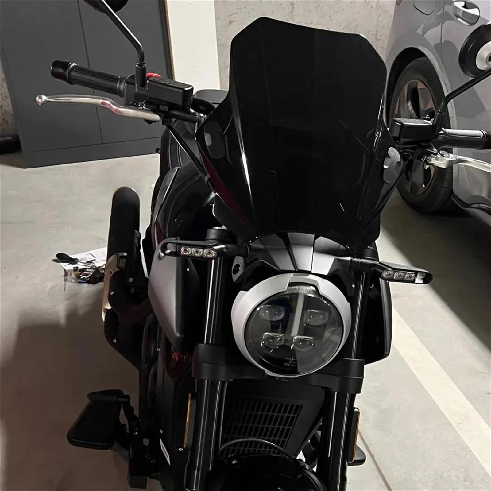 Parabrezza Cupolino E Deflettori Per Brixton Crossfire C1002V Parabrezza, Deflettori Vento, Spoiler E Carena Anteriore Paravento(Retro Black)