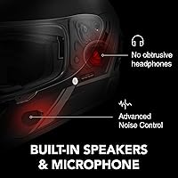 Vista 2 de Sena Stryker Casco inteligente de cara completa con malla integrada y comunicaciones Bluetooth, luz trasera LED y sonido, por Harman Kardon, DOT