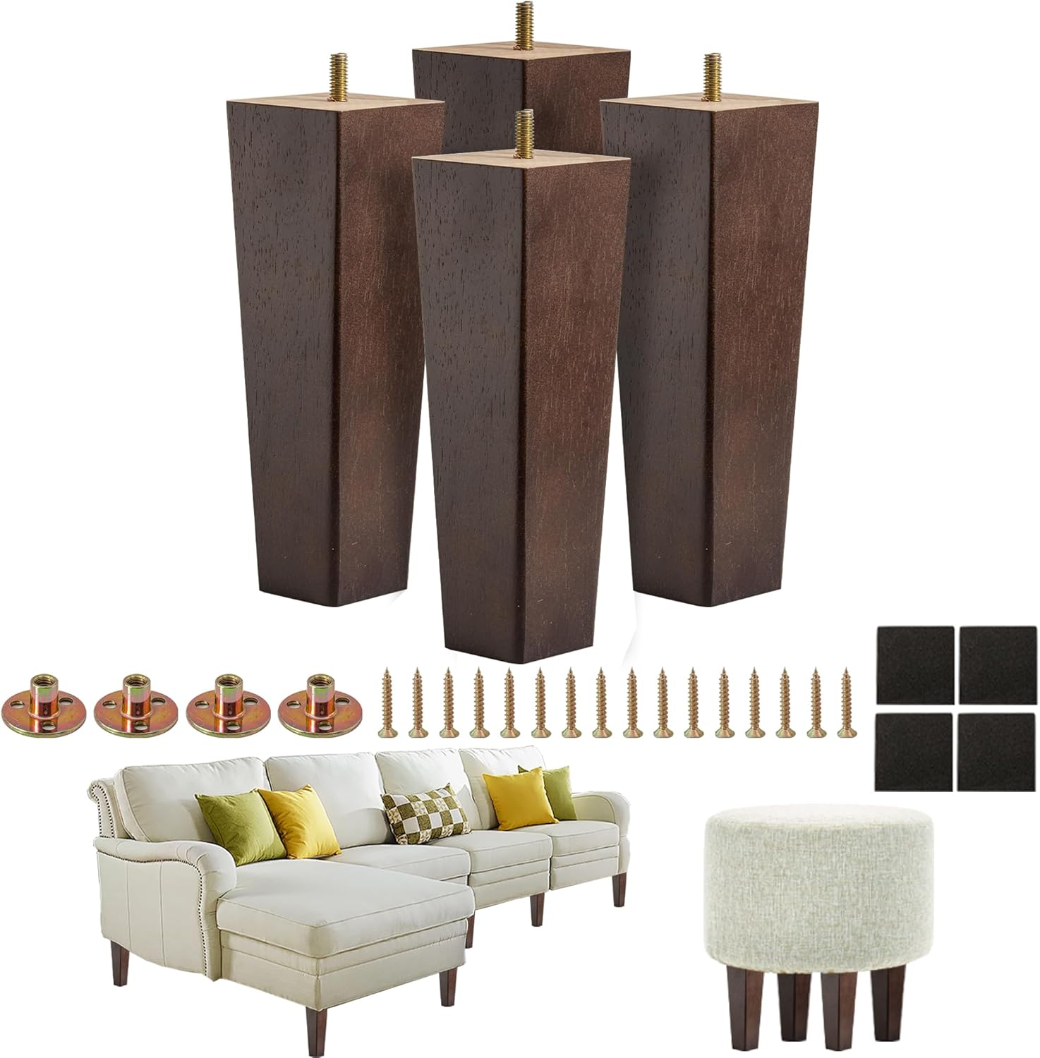 Inch Wooden Furniture Legs Set of Solid Wood Pakistan Ubuy