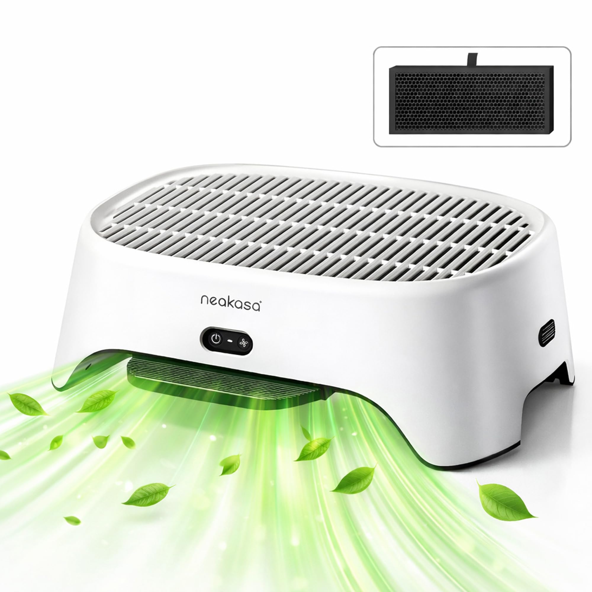 Neakasa Airstep 3-in-1 Katzenklo Rampe mit Luftreiniger & Filterfunktion, gegen Geruch, Staub & Katzenhaare, kompatibel mit M1 Plus, M1 Lite & vielen Katzentoiletten, Katzentreppe für ältere Katzen