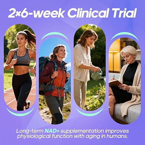 Miniatura 8 de Suplemento NAD+ con resveratrol Alternativa al suplemento NMN Energía celular avanzada, apoyo antienvejecimiento y mitocondrial con CoQ10,