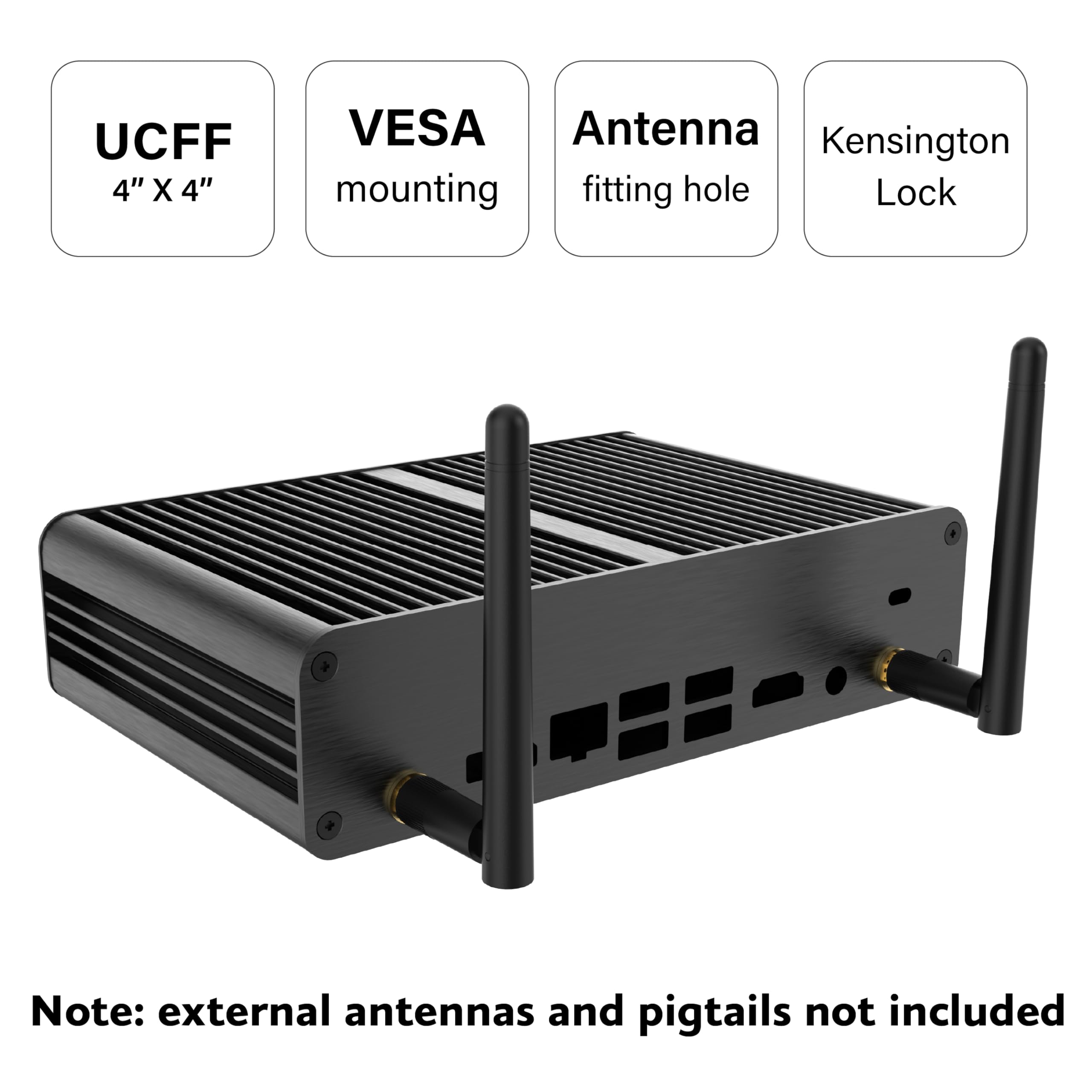 Akasa Newton CAC, progettato per Intel NUC 11 (Atlas Canyon) Mini PC, case Fanless in alluminio con dissipatore SSD M.2, con processori Pentium Silver o Celeron, A-NUC83-M1B
