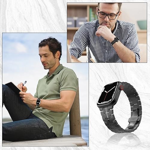 Miniatura 8 de MoKo Metal Strap Compatible with Apple Watch Ultra2 Ultra 49mm Series 987654321SE 454442mm, Adjustable Watch Band Stainless Steel Wristband with