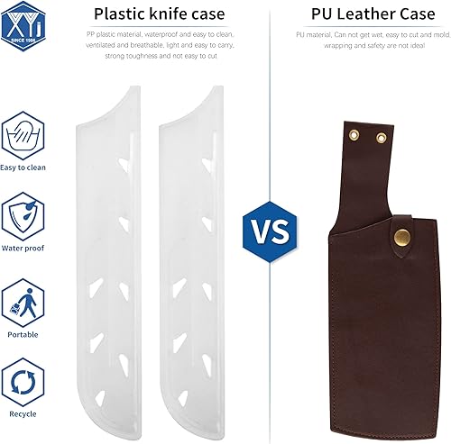 Vista 113 de XYJ Juego de 2 fundas de cuchillo de seguridad para cuchillos, protector de borde, funda universal para cuchillos, chef, cuchillo de cerámica