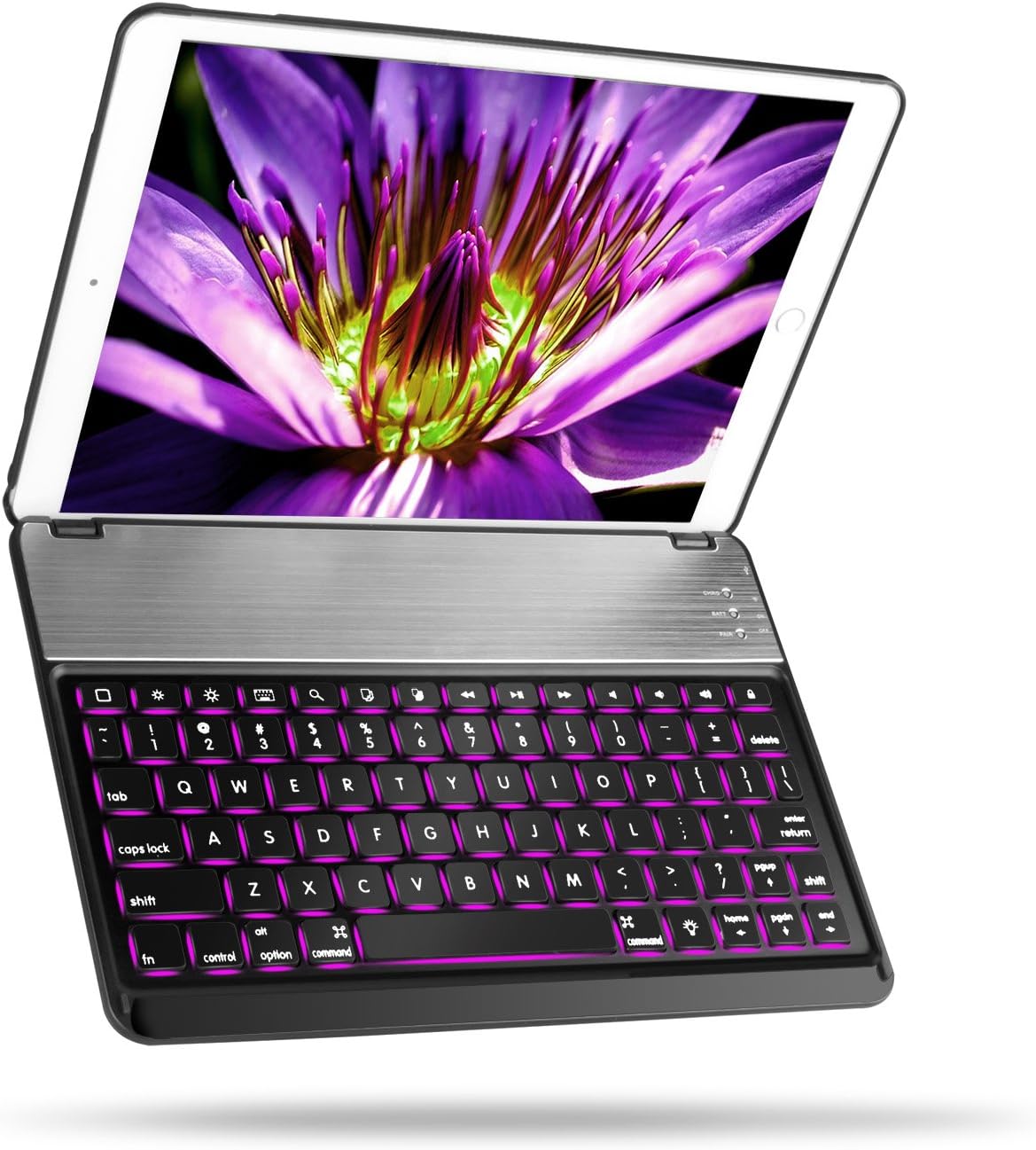 iPad Pro 10.5 Keyboard Case, Sounwill 7 Colors LED Backlit Responsive Keyboard with 135° Folio Protective Cover，Auto Sleep/Wake,Silent Typing,Smooth Buttons (for Model A1701/A1709) (Black)