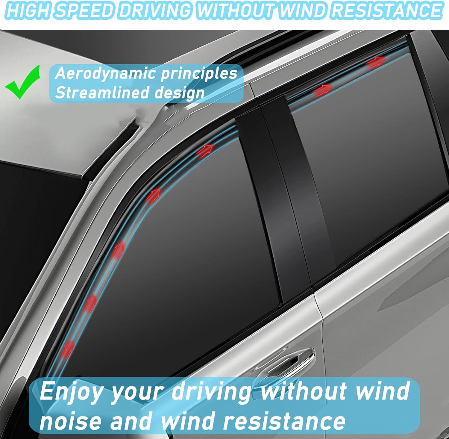Window Visors Rain Guards Compatible with Alfa Romeo Stelvio (2018-2024) Durable Sleek Design, Front and Rear Tape-On Vent Deflector Window Visors Car Accessories