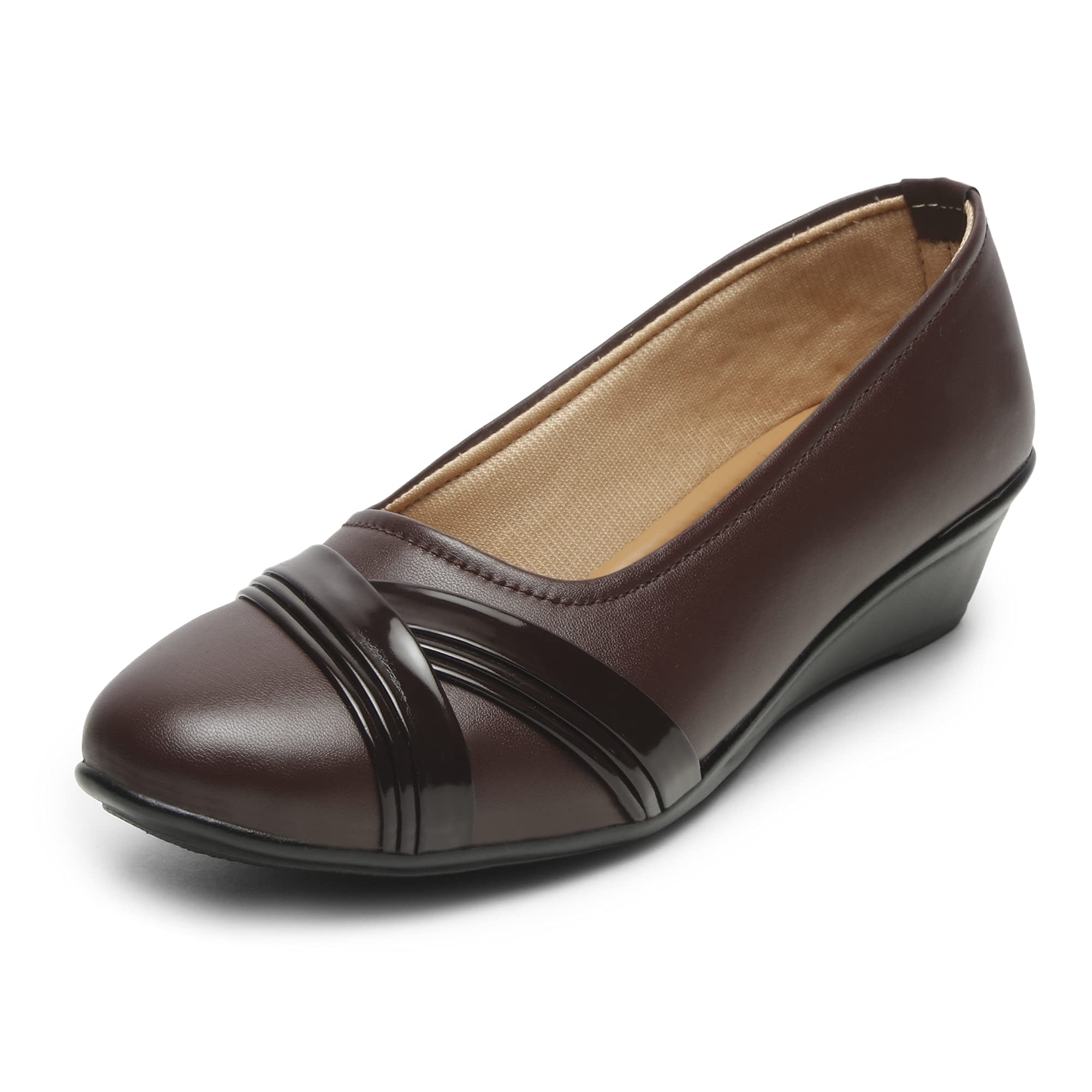 SELBRO Comfortable & Stylish Formal Light Weight Wedge Bellies for Girls and Women (Brown,UK 5=Euro 38) (B09DQ8TLXK) Amazon Price History, Amazon Price Tracker