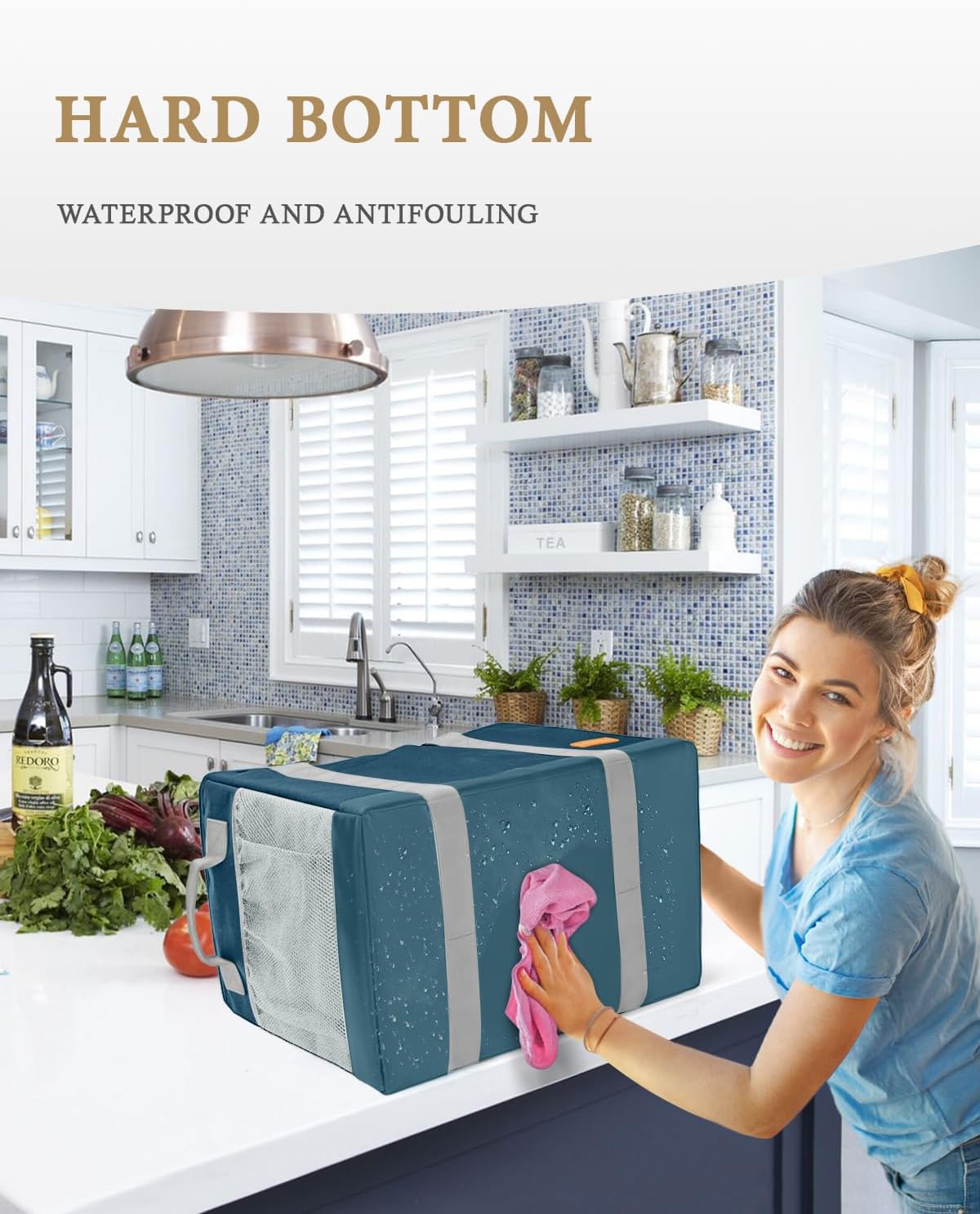 WONDAY Extra Large Utility Tote Bag - Standing Reusable Grocery Bag with Handle - Image 5