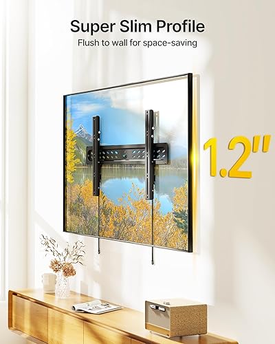 Miniatura 2 de monTEK Soporte de pared para TV inclinado ultra delgado para televisores planos y curvos de 43 a 95 pulgadas, perfil bajo de 1.2 pulgadas,