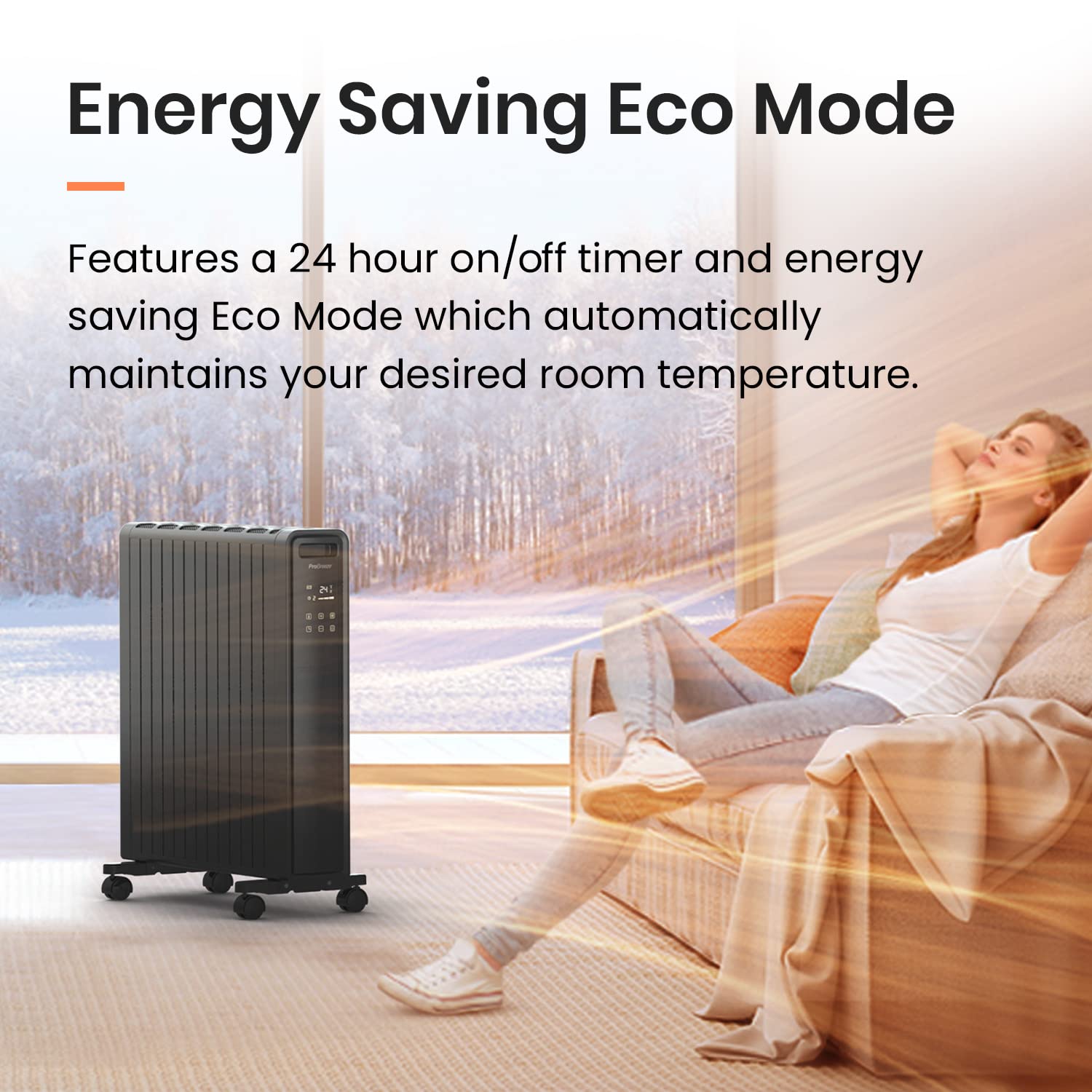 Pro Breeze® 2000W Oil Free Radiator with 24H Timer, Digital LED Display,  Remote Control, Thermostat and Safety Cut-Off : Amazon.co.uk: DIY u0026 Tools