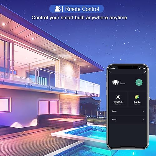 Miniatura 3 de 5 W  40 W, bombilla LED inteligente, forma de globo A15, compatible con Alexa, Google Home, E12, regulable, WiFi, cambio de color, blanco