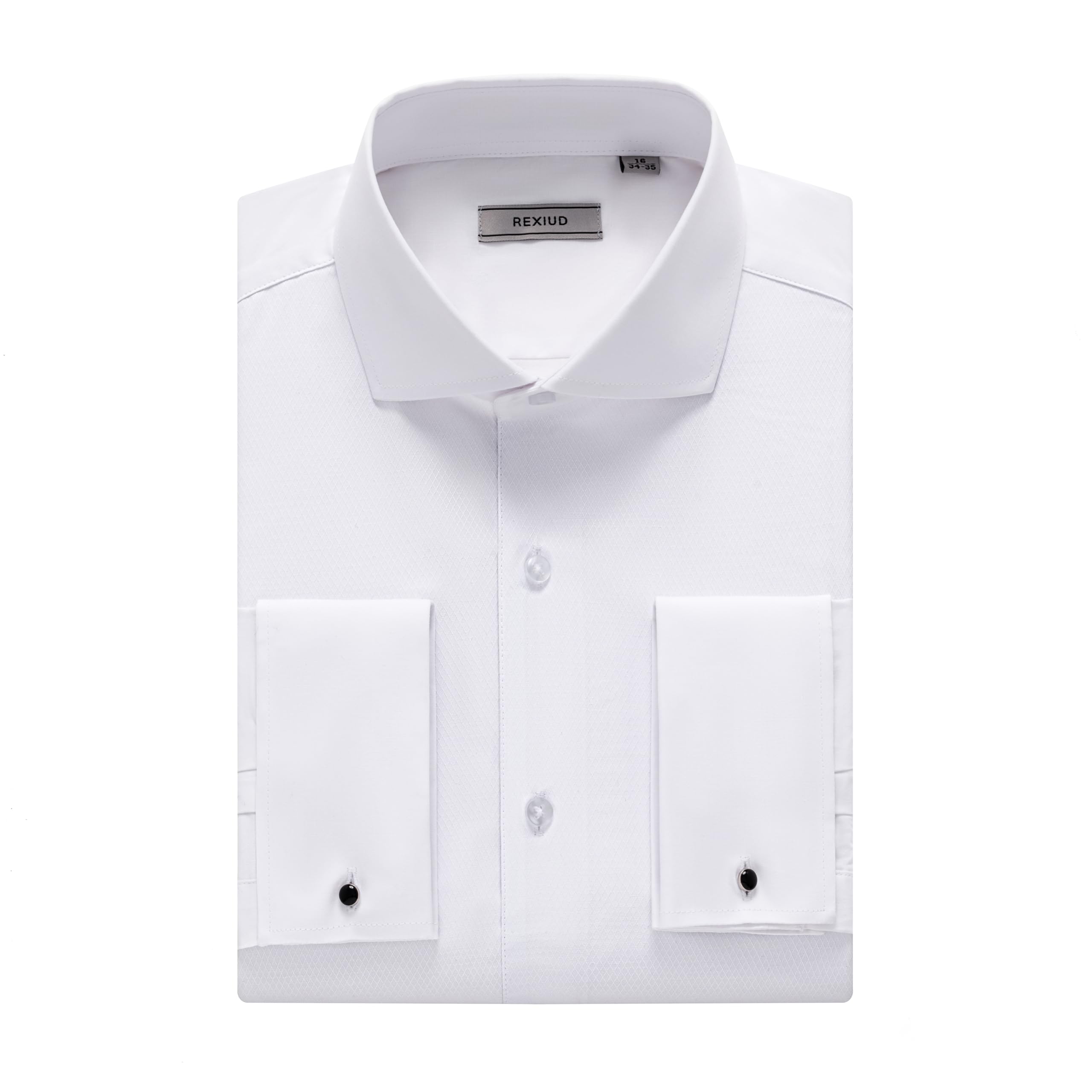 Camicia da smoking da uomo con colletto Windsor, polsini francesi e jacquard frontale, camicia formale elasticizzata per matrimonio e ballo di fine anno, cravatta nera