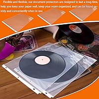 Vista 5 de Vmiapxo Paquete de 50 protectores de hojas transparentes de 11 x 17 pulgadas para carpeta de 3 anillas, protectores de plástico resistentes