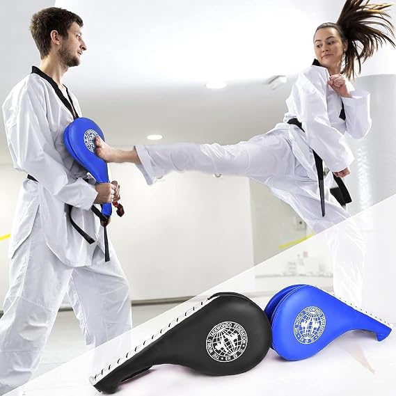 Taekwondo Double Kick Target Pads Durable Punch Box Pads Martial Arts Gear Karate Kickboxing Punch Pads MMA Pads for Kids Teens Adults 2 Pack