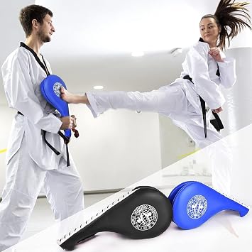 Taekwondo Double Kick Target Pads Durable Punch Box Pads Martial Arts Gear Karate Kickboxing Punch Pads MMA Pads for Kids Teens Adults 2 Pack