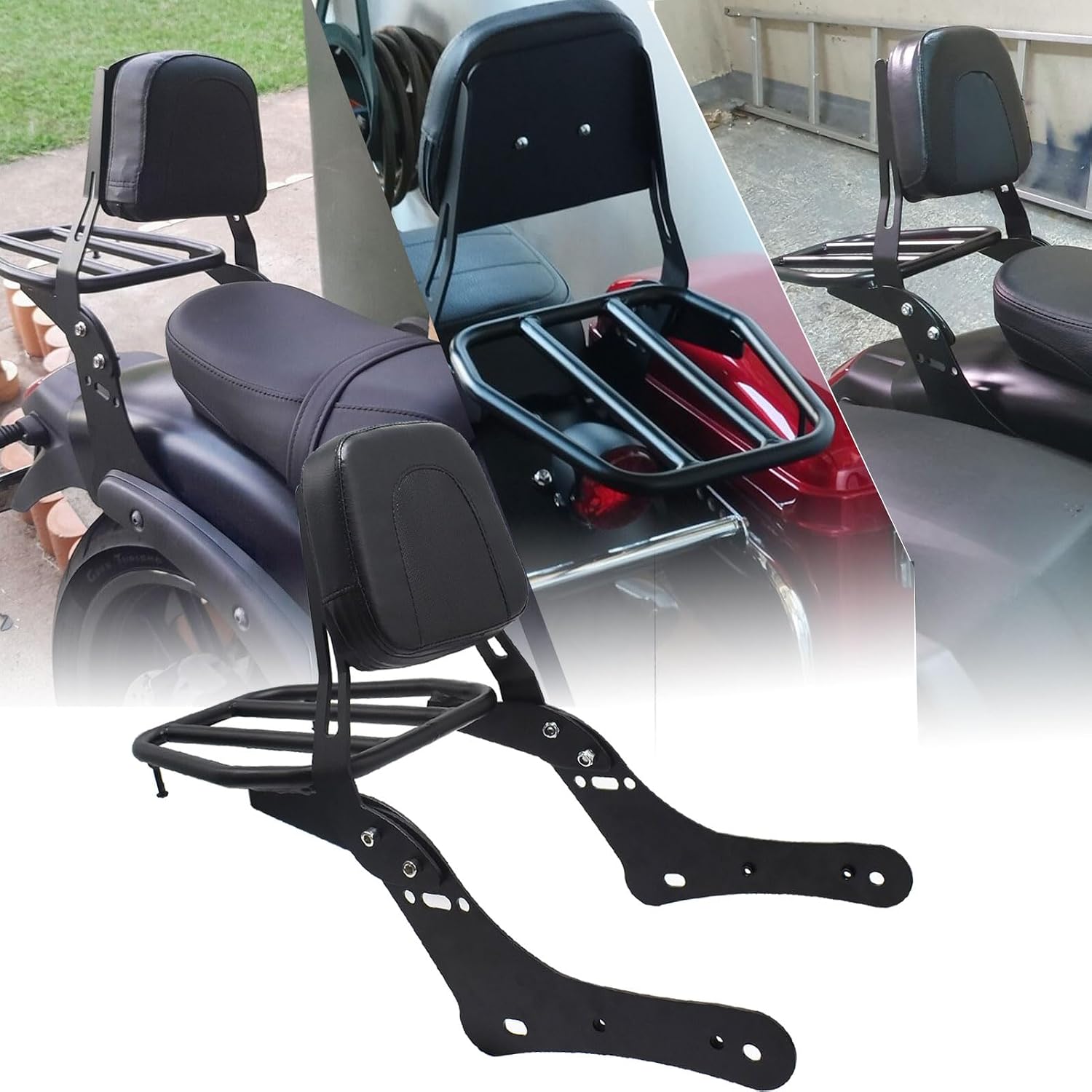 Motorbike Parts for Ka-wa-sa-ki Vulcan S 650 S650 VN 650 EN650 2015 2016 2017 2018 2019 2020 2021 2022 2023 2024 Motorcycle Passenger Backrest Sissy Bar With Luggage Rack Cushion Pad