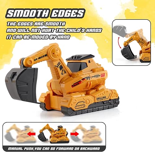 Miniatura 3 de XQW Autos de juguete para bebés de 2, 3, 4 años, regalo de 4 piezas con bolsa de almacenamiento, autos de construcción de automóviles de fricción