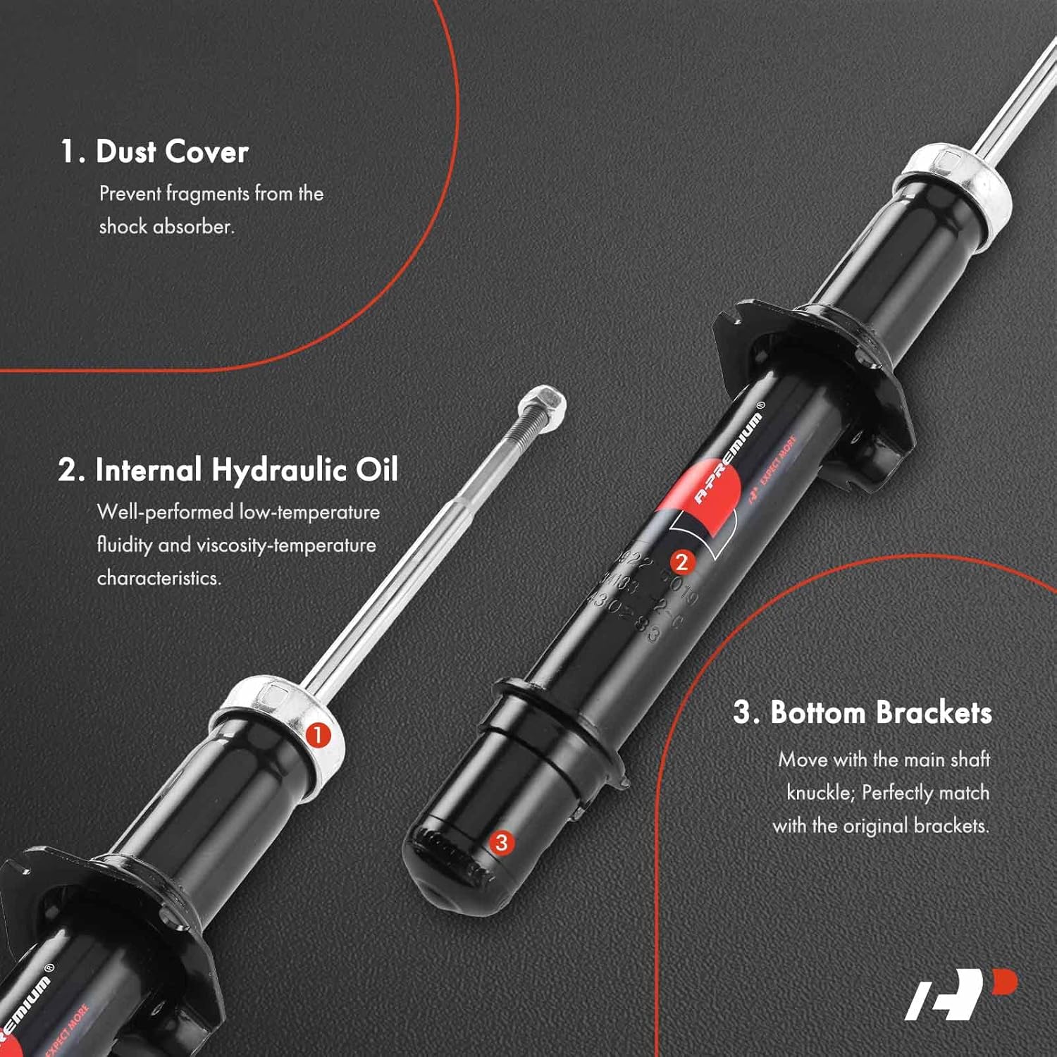 A-Premium Front Shock Absorber Strut Compatible with Honda Accord 2003-2007 & Acura TSX, TL 2004-2008, 2-PC Set