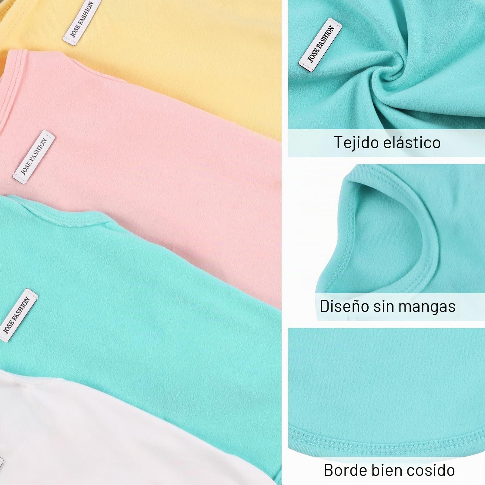 4 Camisetas para Perro, Ropa de Verano sin Mangas, Camiseta Colorida para Cachorros, Camisetas Transpirables para Perros pequeños y medianos, Ropa de Gato (4 Piezas (Amarillo, Blanco, Azul y Rosa), S