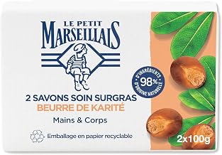 Le Petit Marseillais Savon soin surgras au beurre de karité - Les 2 savons de 100 g Surgras care soap with shea butter