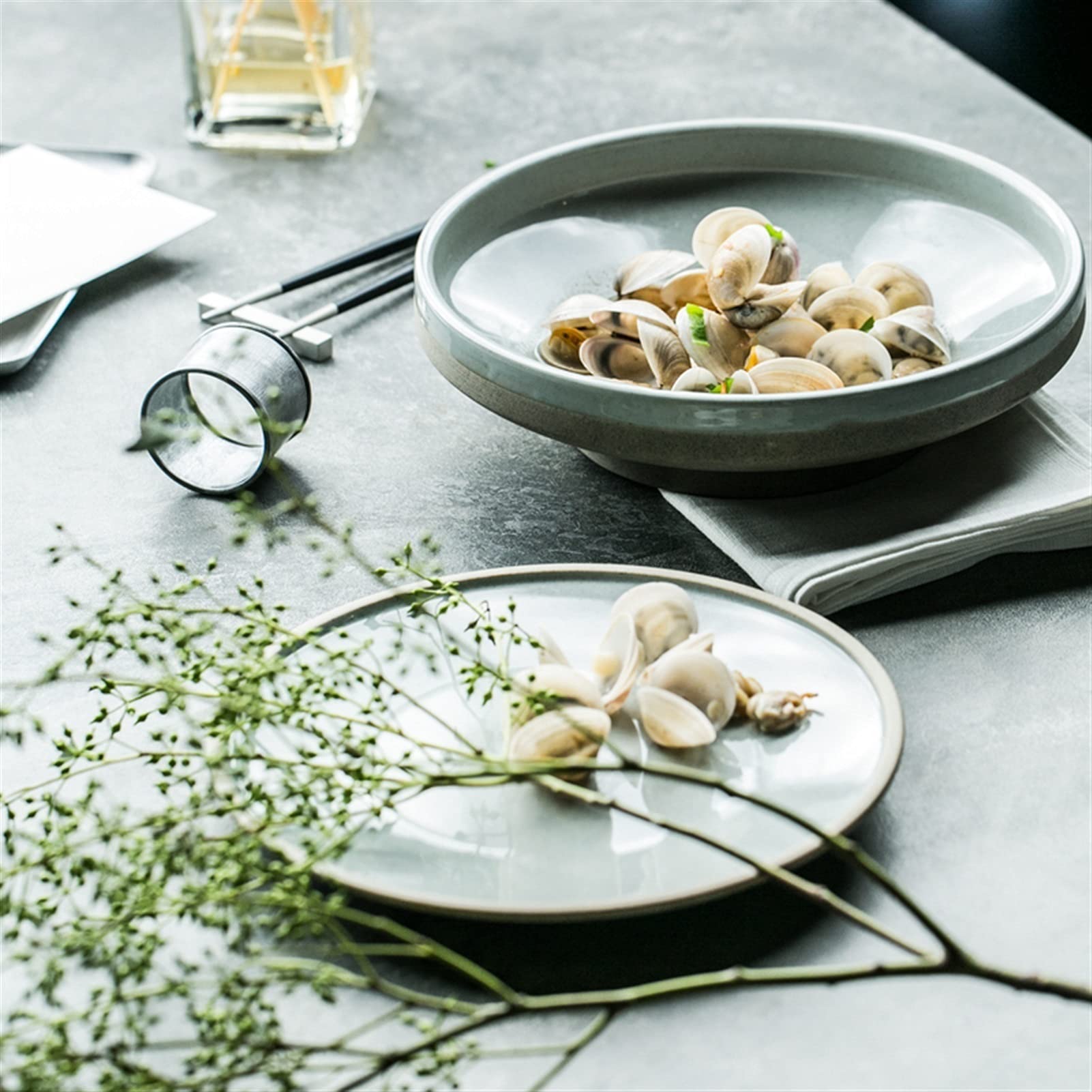Salaterka Sezamowa Emaliowana Ceramiczna Talerz Kreatywny Hotel Restauracja Naczynia Restauracja Zachodnia Talerz Sex Salaterka Miska deserowa Miska na sałatki(B)