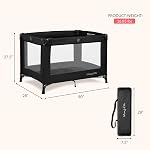 Dream On Me Nest Portable Play Yard With Carry Bag And Shoulder Strap, Black