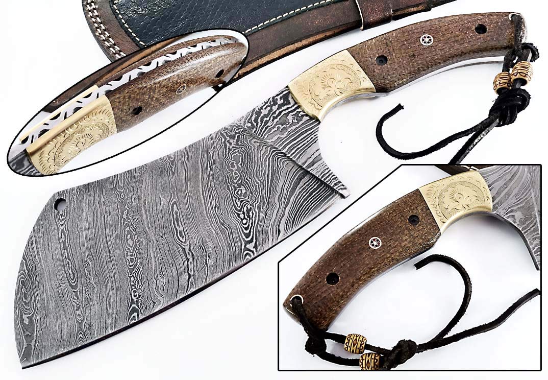 Buy Damascus steel blade vegetable and meat cleaver Chopper chef's
