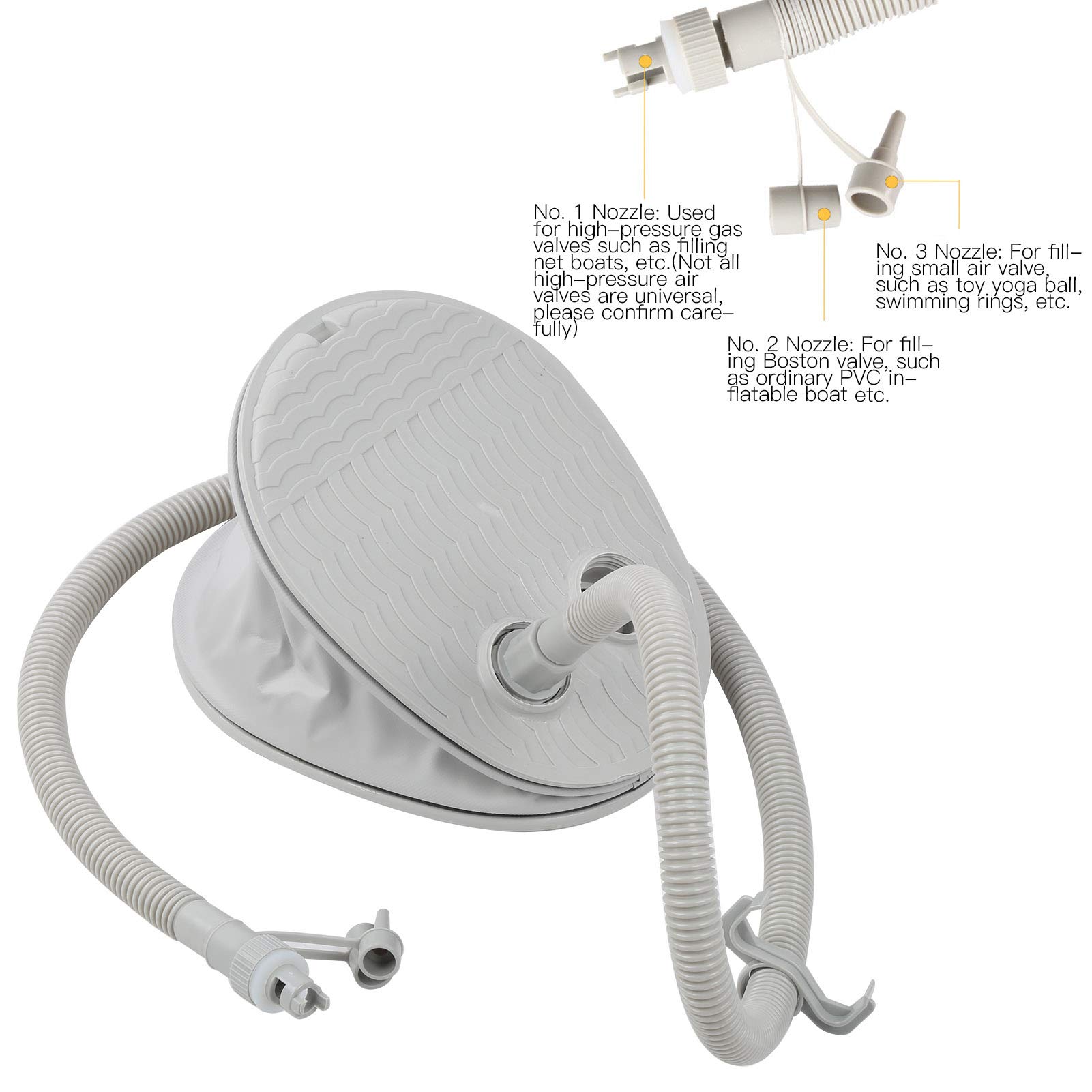 KUIDAMOS Pompe à Air à Pied Portable XL Gonfleur Rapide pour Bateaux Gonflables Pompe à Pied 5L pour Planches de Surf, Bouées, Bateaux en PVC, Canapés D'eau, Kayak 11 Pouces, 11x8,7 Pouces, 5000CC