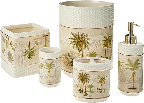 Avanti Linens - Juego de accesorios de baño, decoración de baño de encimera inspirada en el tropical (colección Colony Palm)