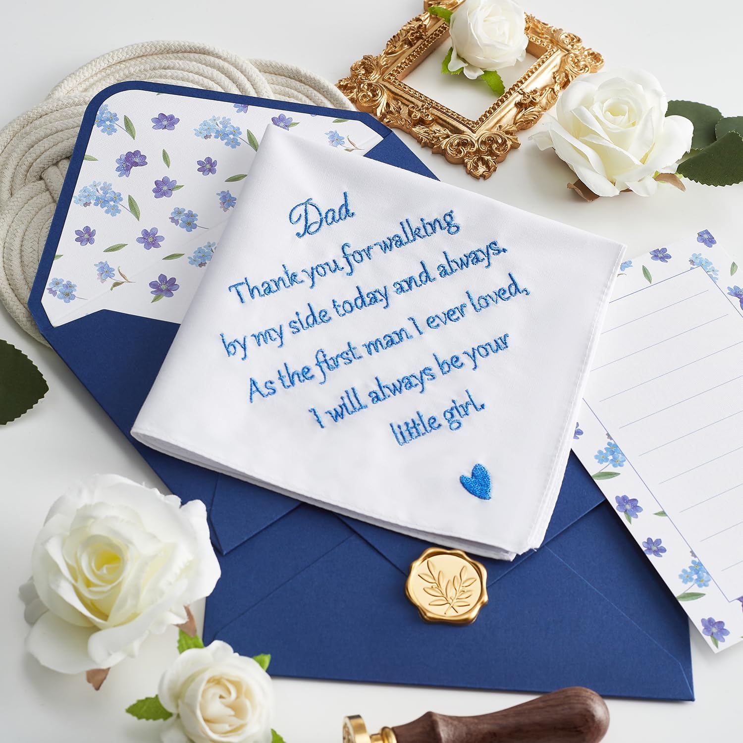 Mother of the Bride Gifts Wedding Handkerchief, AKI-106E-Mom - Image 4