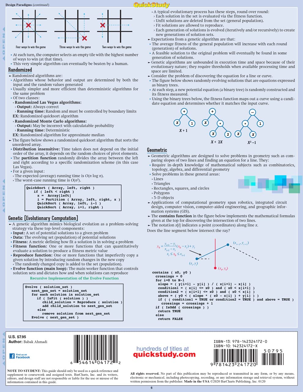 Snapklik.com : Algorithms: A QuickStudy Laminated Reference Guide