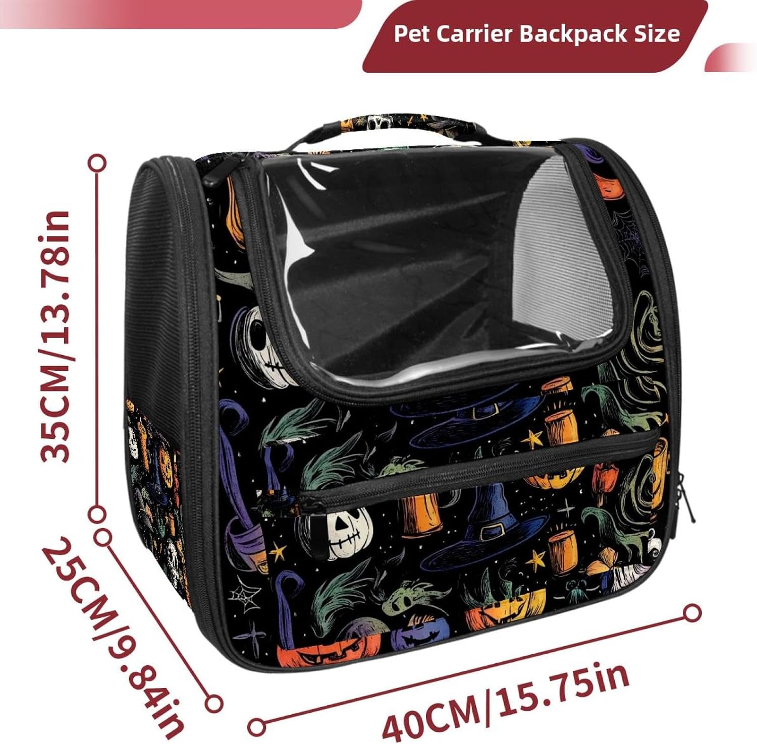 Halloween Traveler Backpack Pet Carriers for Cats and Dogs