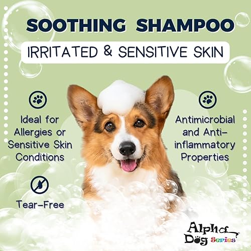 Miniatura 9 de Alpha Dog Series Champú y acondicionador natural para perros con aloe vera pH equilibrado champú para perros sin desgarros hidratante para piel