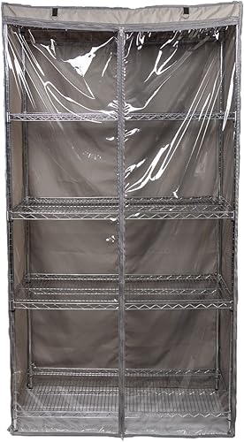 Miniatura 6 de Cubierta para estante de almacenamiento, estante de alambre, protector contra el polvo, se adapta a estantes de 36 pulgadas de ancho x 19 pulgadas